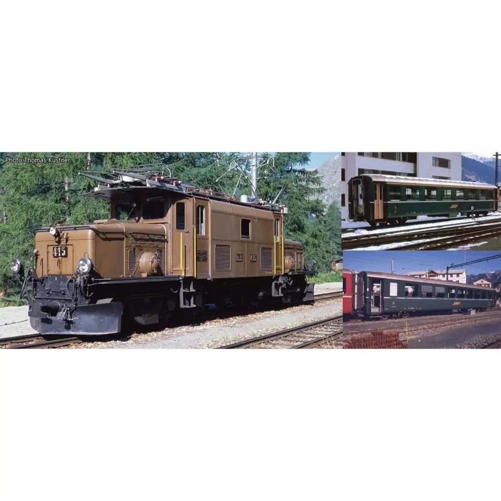 Locomotive électrique Ge6/6 I 415 + 4 voitures - Kato K10-1987 - N 1/160 - RhB - Ep IV - Analogique - 2R - 5