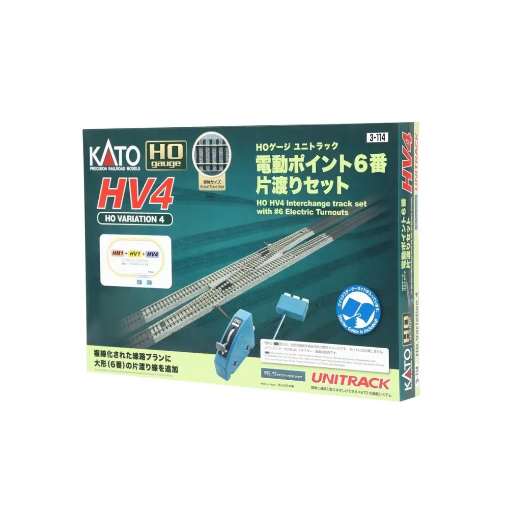 Ensemble de croisement Unitrack (HV4) - Kato 3-114 - HO 1/87 - 3
