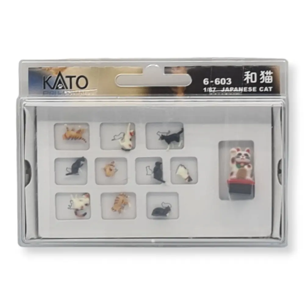 Lot de 10 Chats Japonais & 1 statue - KATO 6-603 - HO 1/87 - 3