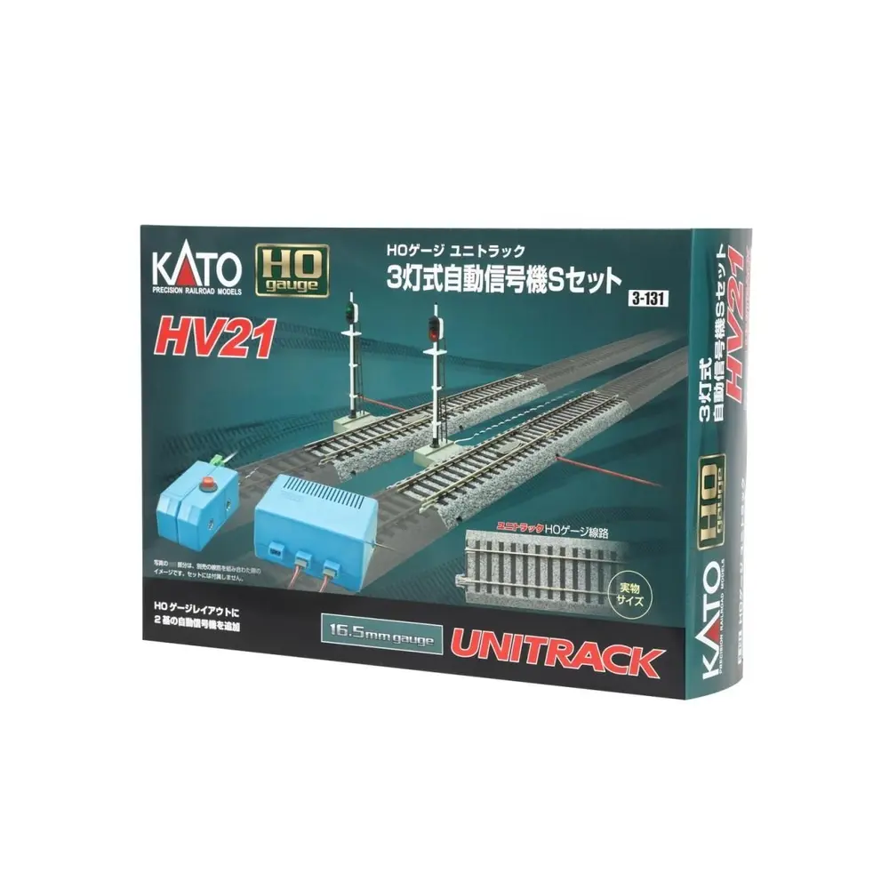 Ensemble de signaux automatiques à trois aspects Unitrack (HV21) - Kato 3-131 - HO 1/87 - 3