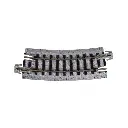 4 rails incurvés Unitrack (R249-15) 15 degrés - Kato 20-101 - HO 1/87 - 2