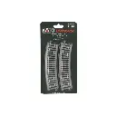 4 rails incurvés Unitrack (R430-22.5) 22,5 degrés - Kato 2-260 - HO 1/87 - 4