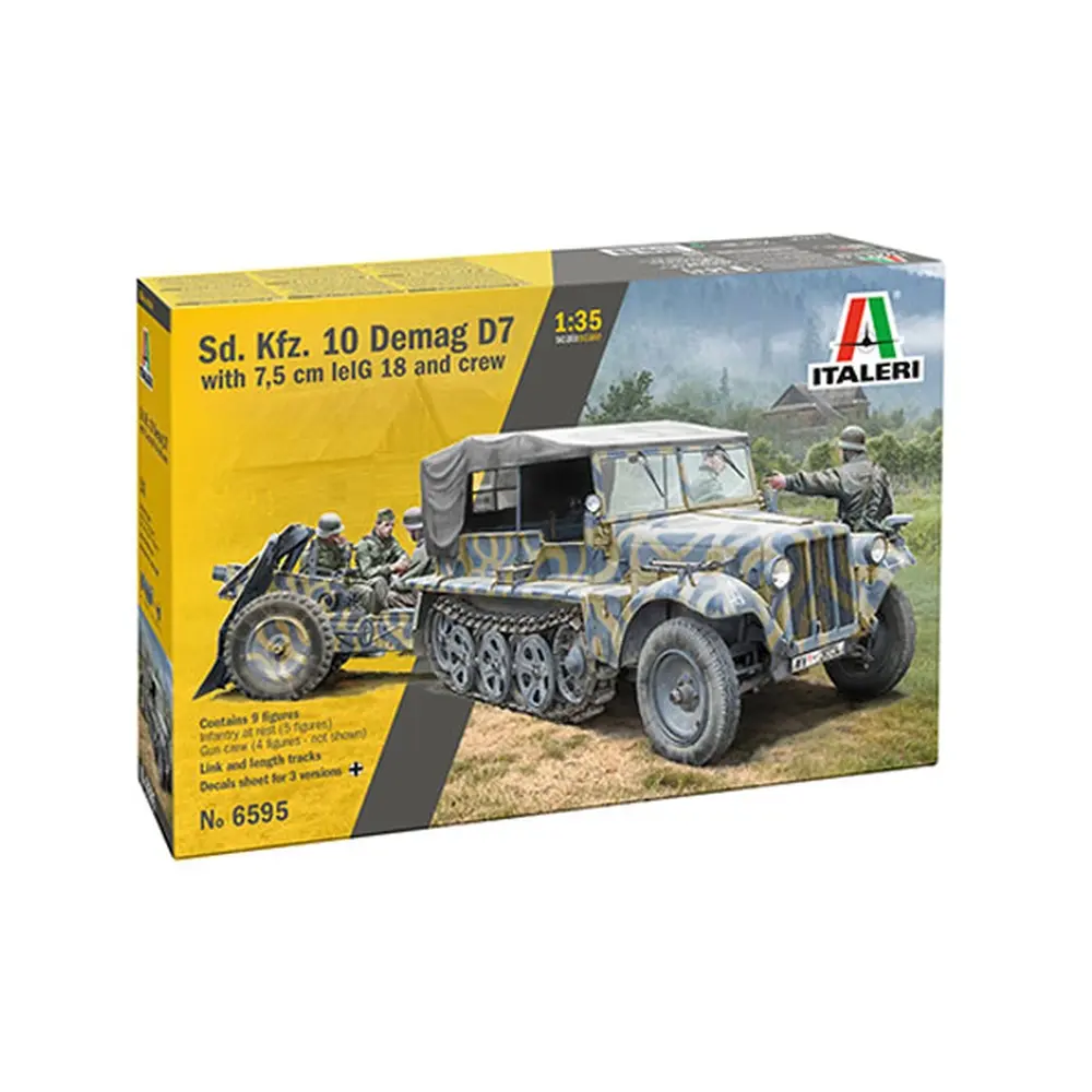 Militaire - Sd.Kfz.10 / Obusier Le.IG 18 et soldats - ITALERI 6595 - 1/35 - 5