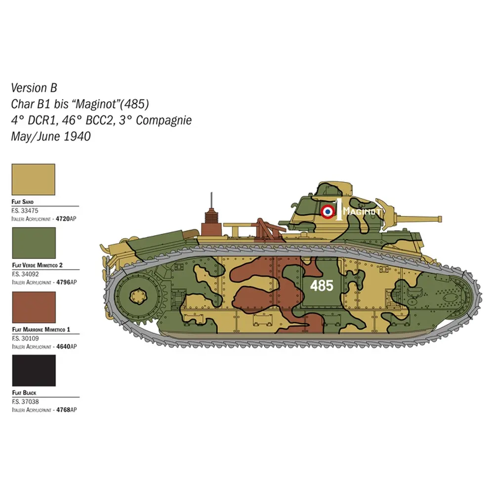 Char B1 Bis - Italeri 25766 - 1/56 - 6