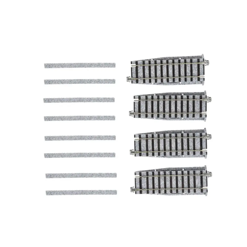 4 Rails droits auxiliaires d'aiguillage Unitrack (S97) 97 mm - Kato 2-192 - HO 1/87  - 2