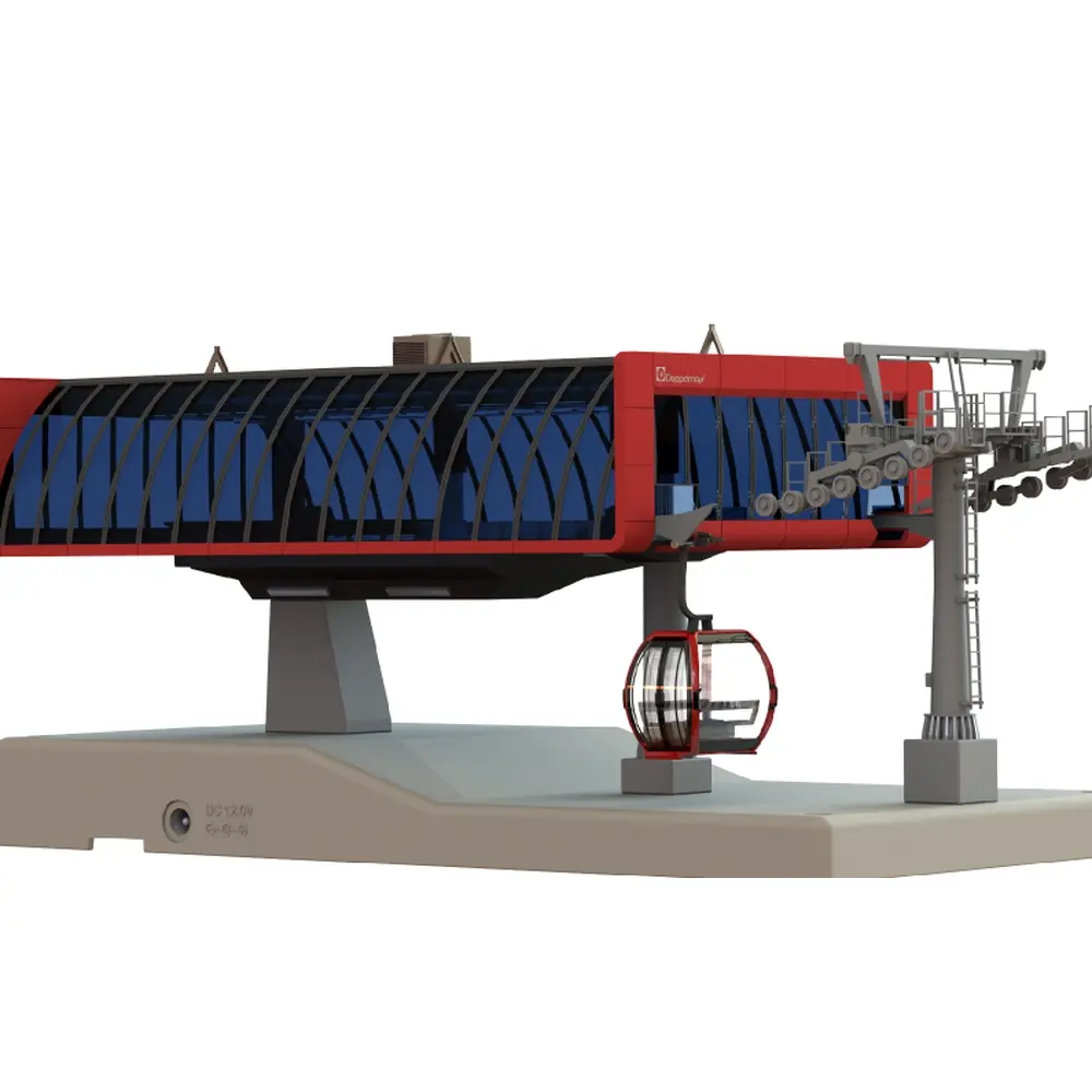 Set de 2 stations téléphériques Jägerndorfer JC82496 - HO 1/87 - câble de 10 m - 2