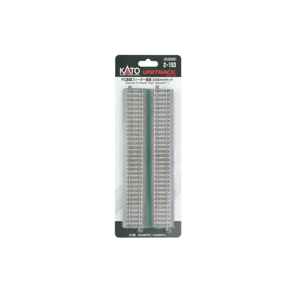 Rail d'alimentation droit Unitrack (S246PCF) CS 246mm - Kato 2-153 - HO 1/87 - 4