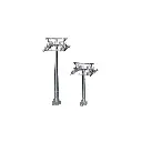 2 pylônes de support pour téléphérique Jägerndorfer 50400 - Hauteur 120 & 160 mm - 2