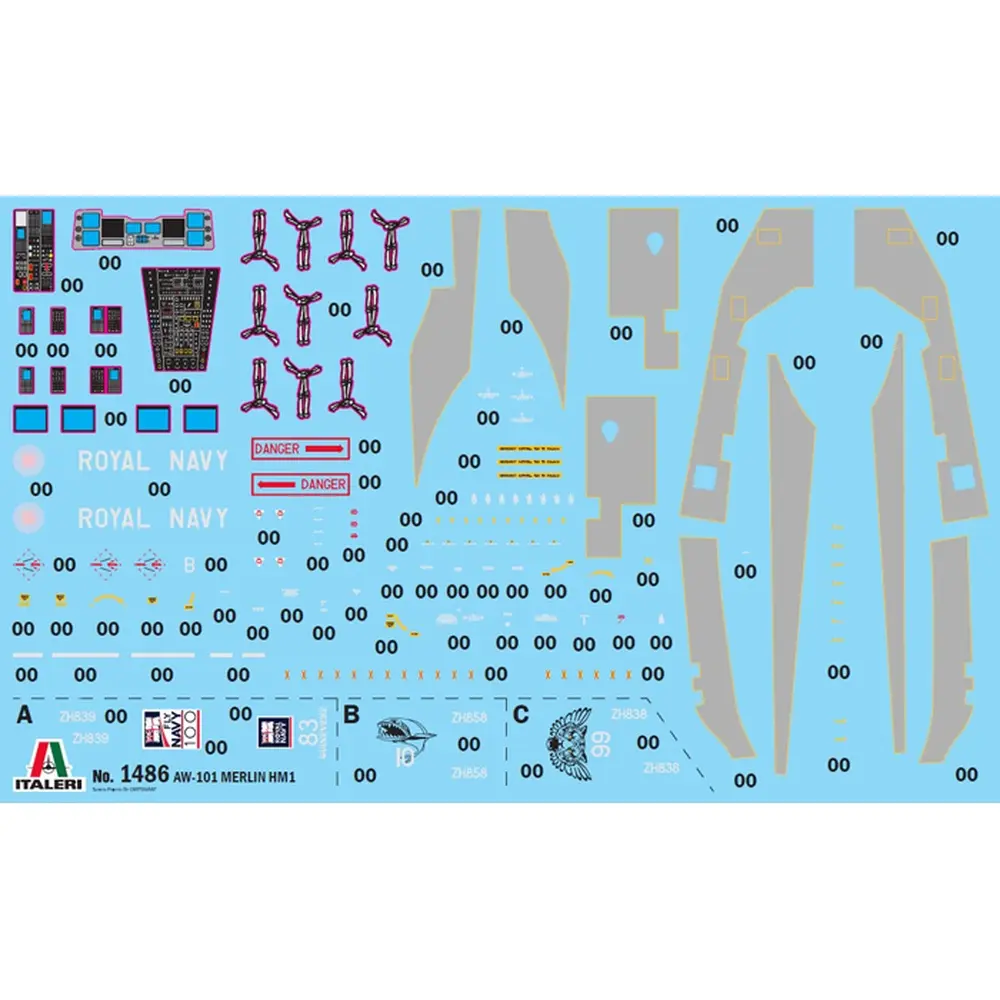 Hélicoptère AW101 Merlin HM.1 - Italeri 1486 - 1/72  - 3