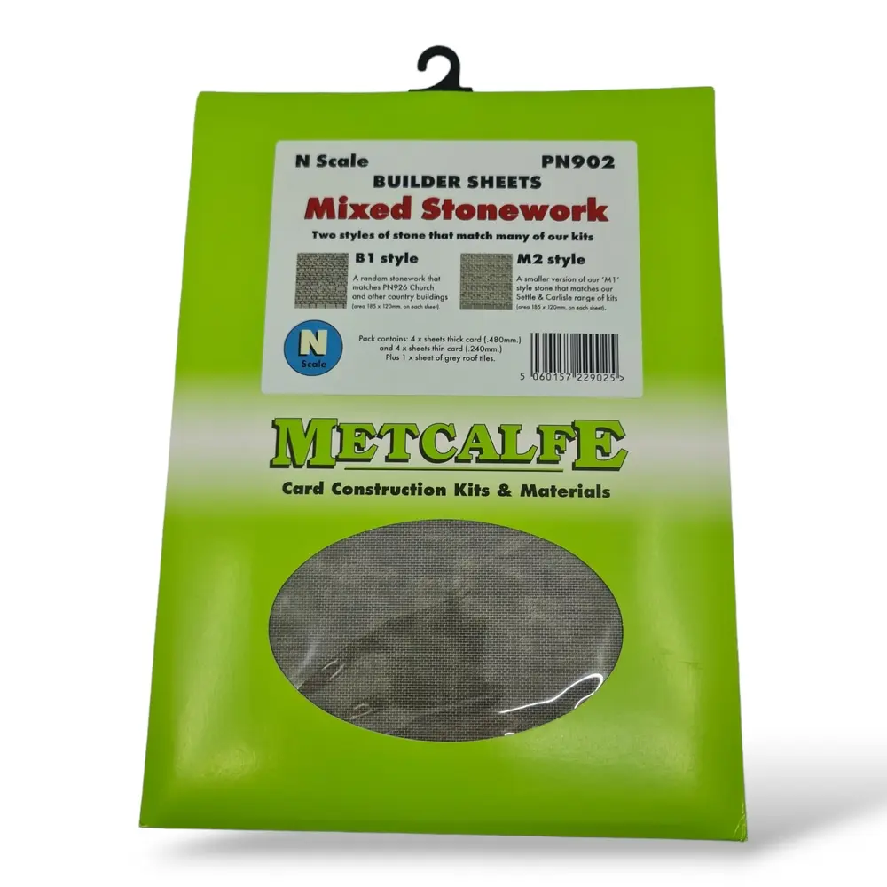 8 Feuilles de pierres en deux styles - Metcalfe PN902 - N 1/160 - 185x120 mm - 2