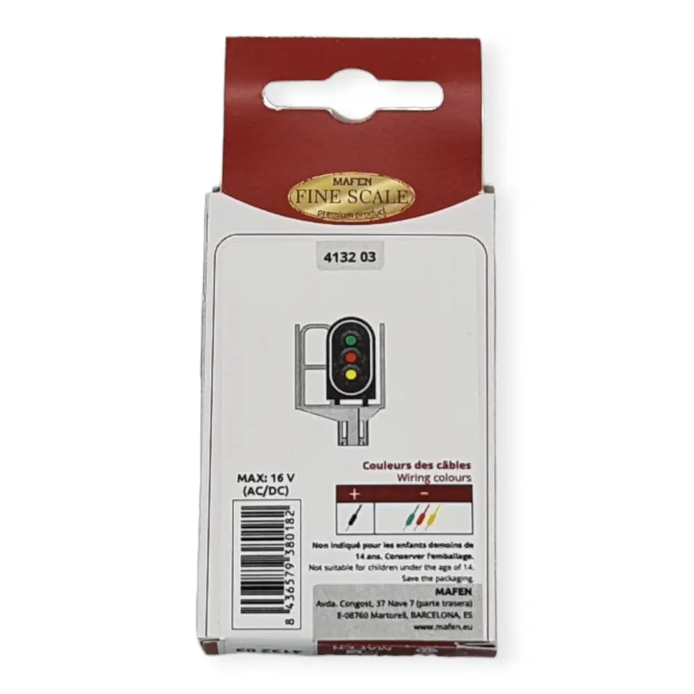 Signal principal 3 feux LED - Vert/rouge/jaune - MAFEN 413203 SNCF - N 1/160 - 4