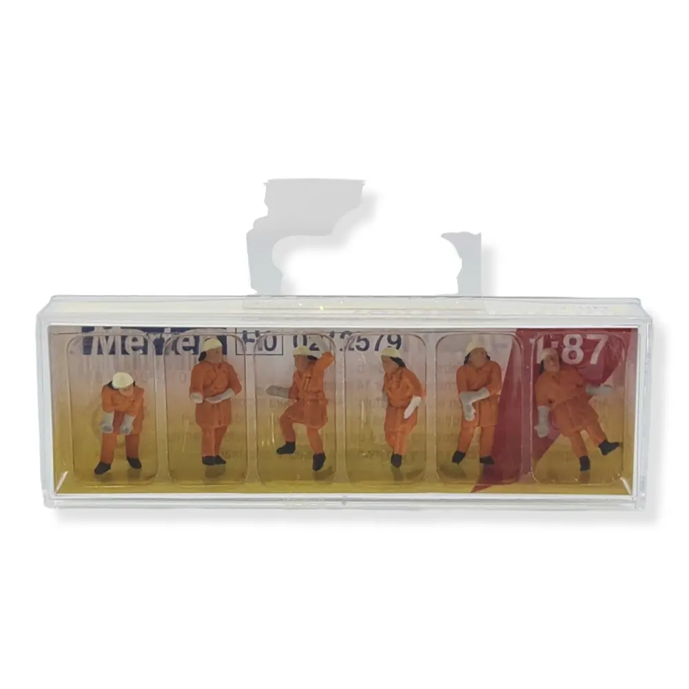 Lot de 6 personnages pompiers en tenue de protection - Merten 0212579 - HO 1/87 - 2