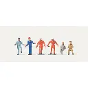 Lot de 6 Personnages - Chauffeurs & Mécaniciens - Merten 0212522 - HO: 1/87  - 2