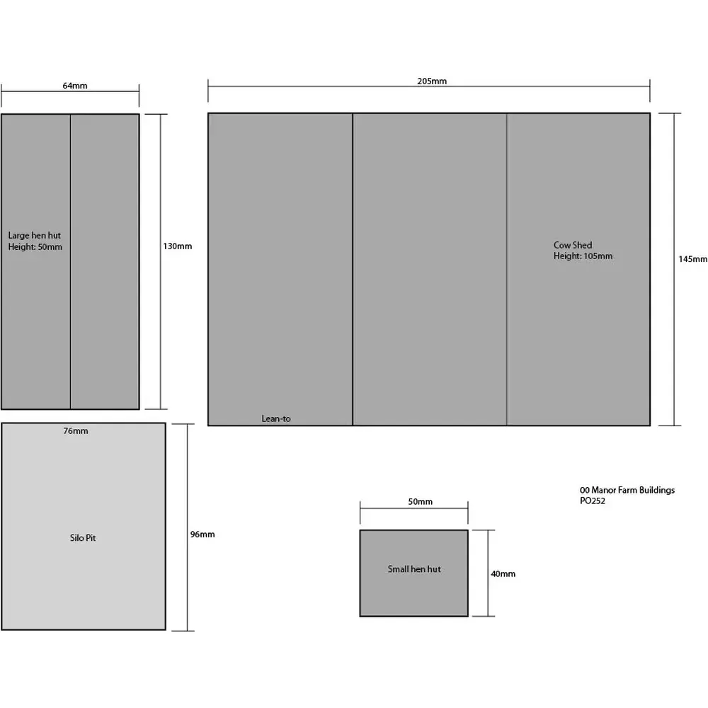 Bâtiments de ferme du manoir - Metcalfe PO252 - OO/HO - 3