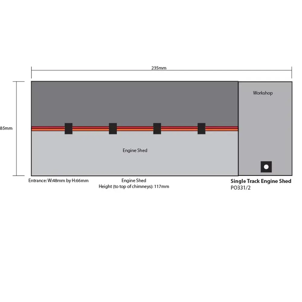 Hangar à locomotives à voie unique en pierre - Metcalfe PO332 - OO/HO - 3