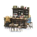 Intérieur de café avec 3 figurines - ARTITEC 387.692 - HO 1/87 - 5