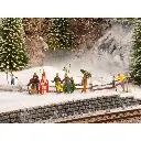 Vendeur et acheteurs de sapins de Noël - Noch 36927 - Echelle N 1/160 - 2