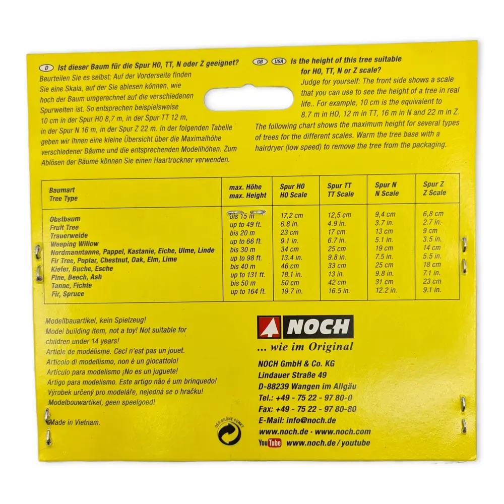 Pack de 3 pommiers Noch 25513 - N1/160 - Z 1/220 - Hauteur 45 mm - 3