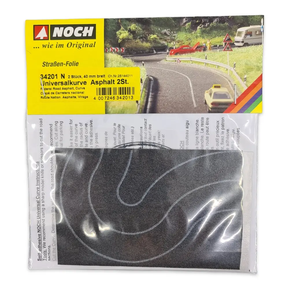 Sachet de 2 routes courbes flexibles Noch 34201 - N 1/160 - 40 mm - 2