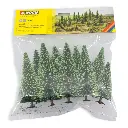 Pack de 10 épicéas miniatures de 5 à 14 cm de haut - Noch 26925 - HO | TT - 2