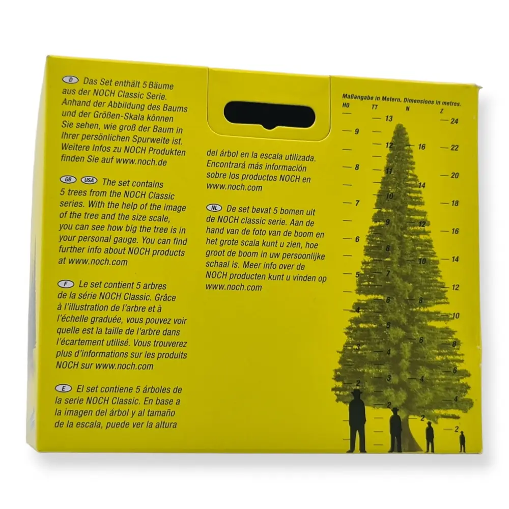 Pack de 8 sapins Noch 25640 - HO | TT | N | Z - hauteur 80-120 mm - 4