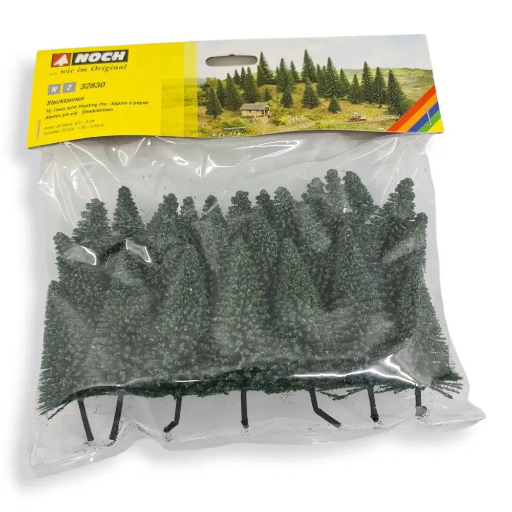 Pack de 25 sapins Noch 32830 - N 1/160 - Z 1/220 - Hauteur 35 à 90 mm - 3