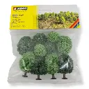 Pack de 10 arbres à feuilles 35 à 50 mm - Noch 32901 - N 1/160 & Z 1/220  - 2
