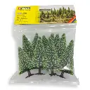 Pack de 10 sapins "Rouge" Noch 32925 - N 1/160 - Z 1/220 - Hauteur 35 à 90 mm - 3