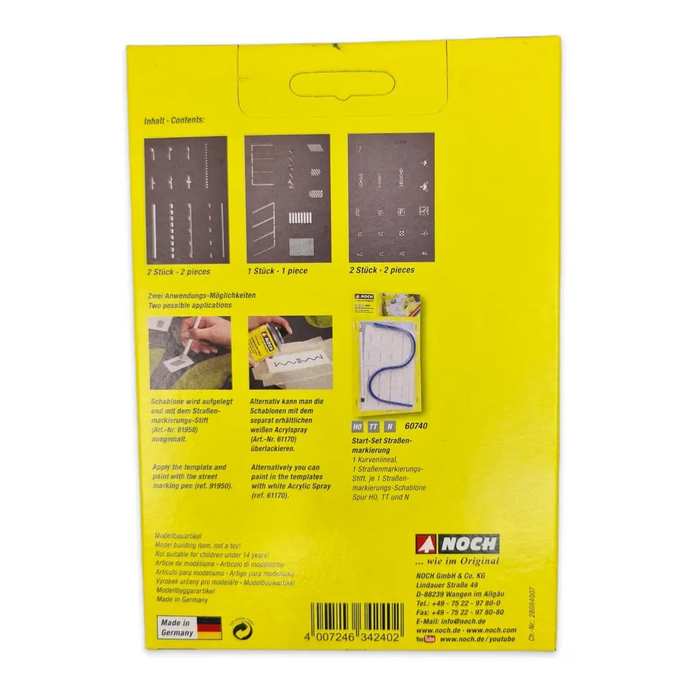 5 feuilles de marquages routier Noch 34240 - N 1/60 - 38 symboles - 3