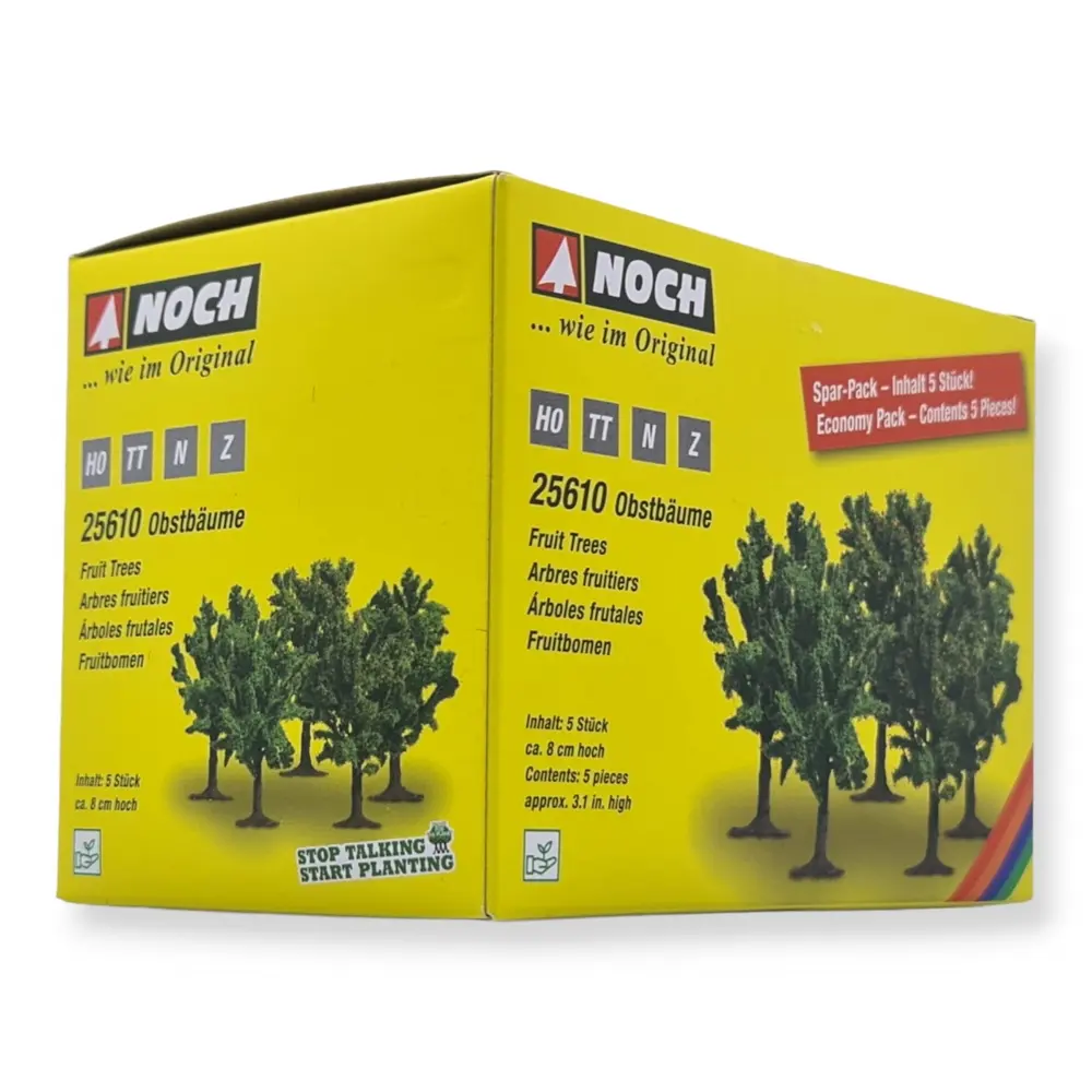 Pack de 5 arbres fruitiers Noch 25610 - HO | TT | N | Z - hauteur 80 mm - 2