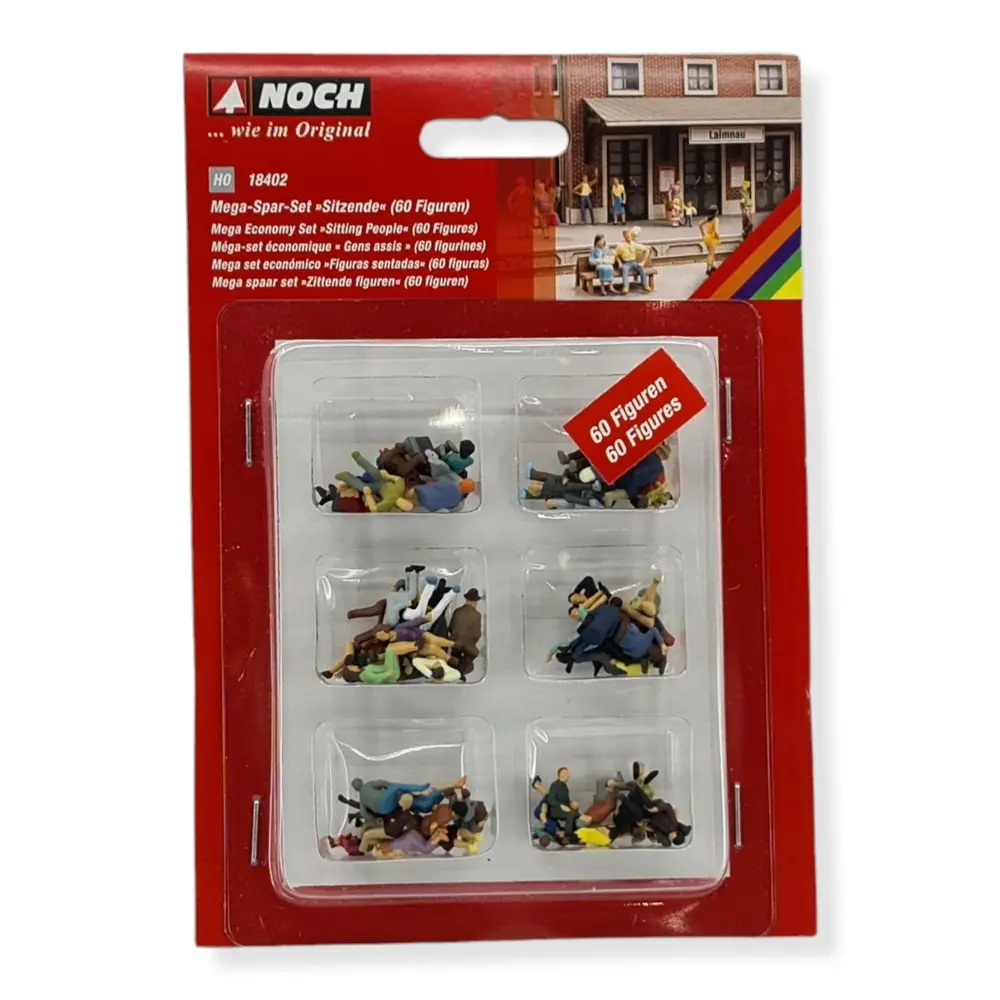 MEGA SET 60 figurines "assis" NOCH 18402- HO 1/87 - 2