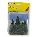 Pack de 4 sapins Noch 25532 - HO et TT - Hauteur 80 à 120 mm - 2