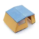 Une tente bungalow en toile beige et bleu - Artitec 387.566 - HO 1/87   - 2