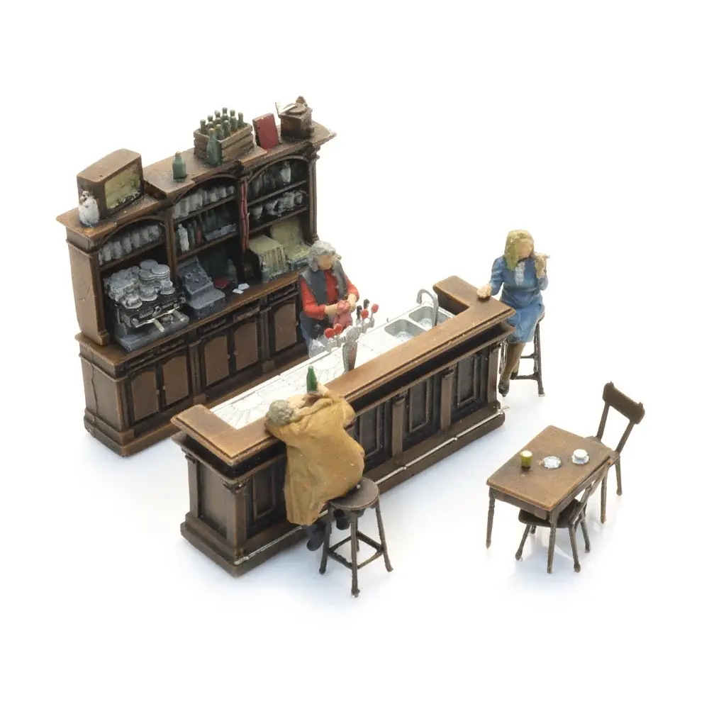 Intérieur de café avec 3 figurines - ARTITEC 387.692 - HO 1/87 - 3