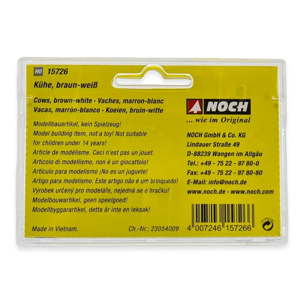 Pack de 7 vaches brunes et blanches NOCH 15726 - HO : 1/87ème - 3