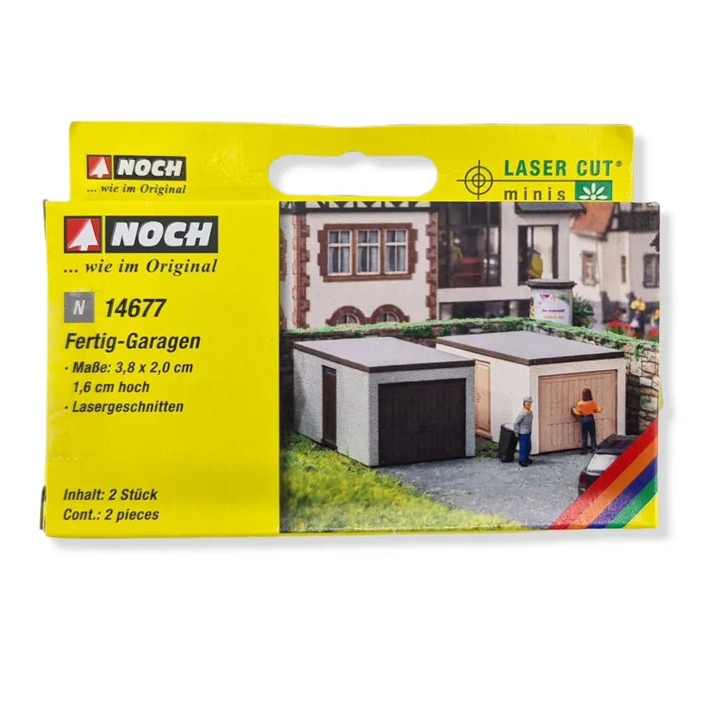 Lot de 2 garages préfabriqués NOCH 14677 - N 1/160 - 38x20x16 mm - 3