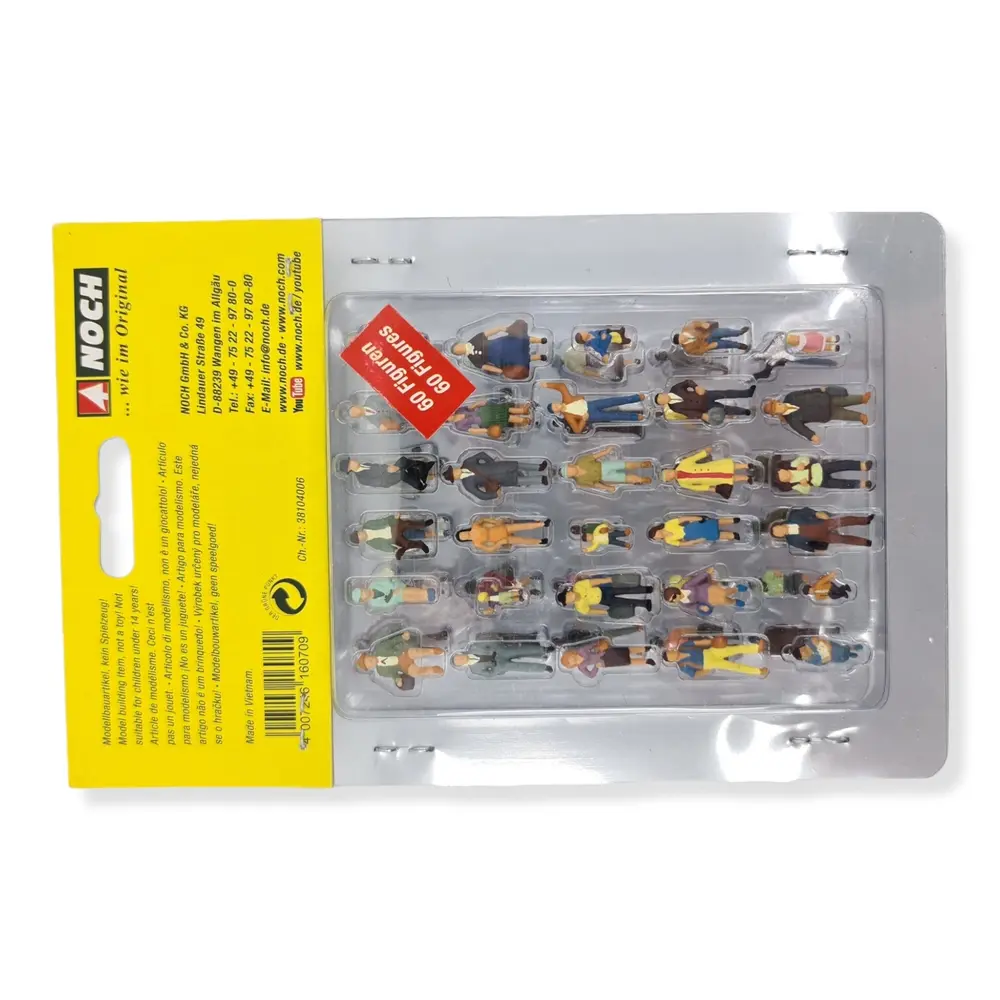 MEGA SET 60 figurines "passants et voyageurs" NOCH 16070 - HO 1/87 - 3