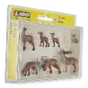 Pack de 2 cerfs, 4 faons et 1 biche NOCH 15732 - HO : 1/87ème - 2