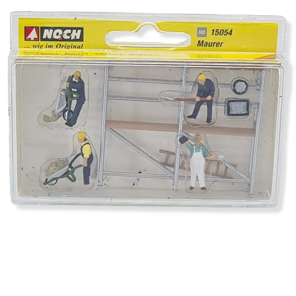 Lot de 4 Maçons et échafaudage NOCH 15054 - HO 1/87 - 2