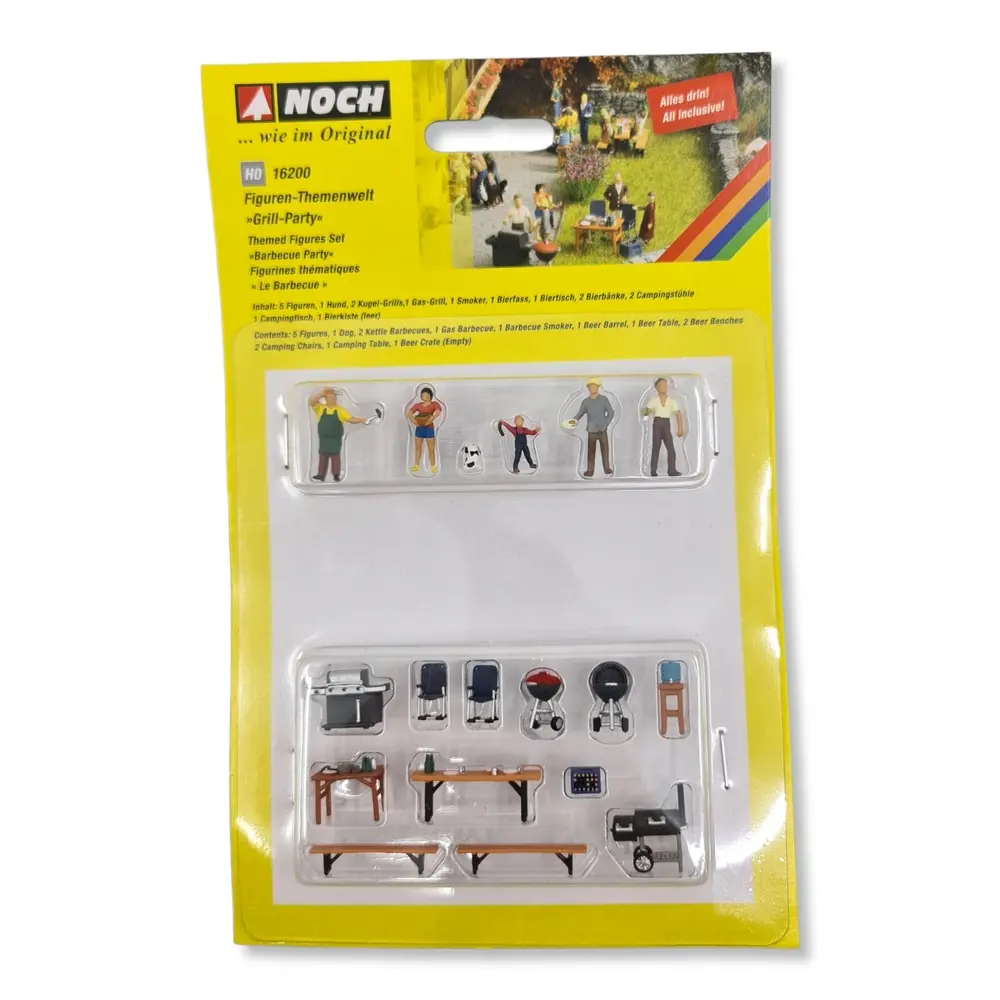 Pack de 5 personnages avec accessoires NOCH 16210 - HO 1/87 - Thème Barbecue - 3