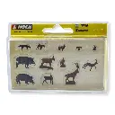 Lot de 9 Animaux de la forêt Noch 15745 - HO 1/87 - 2