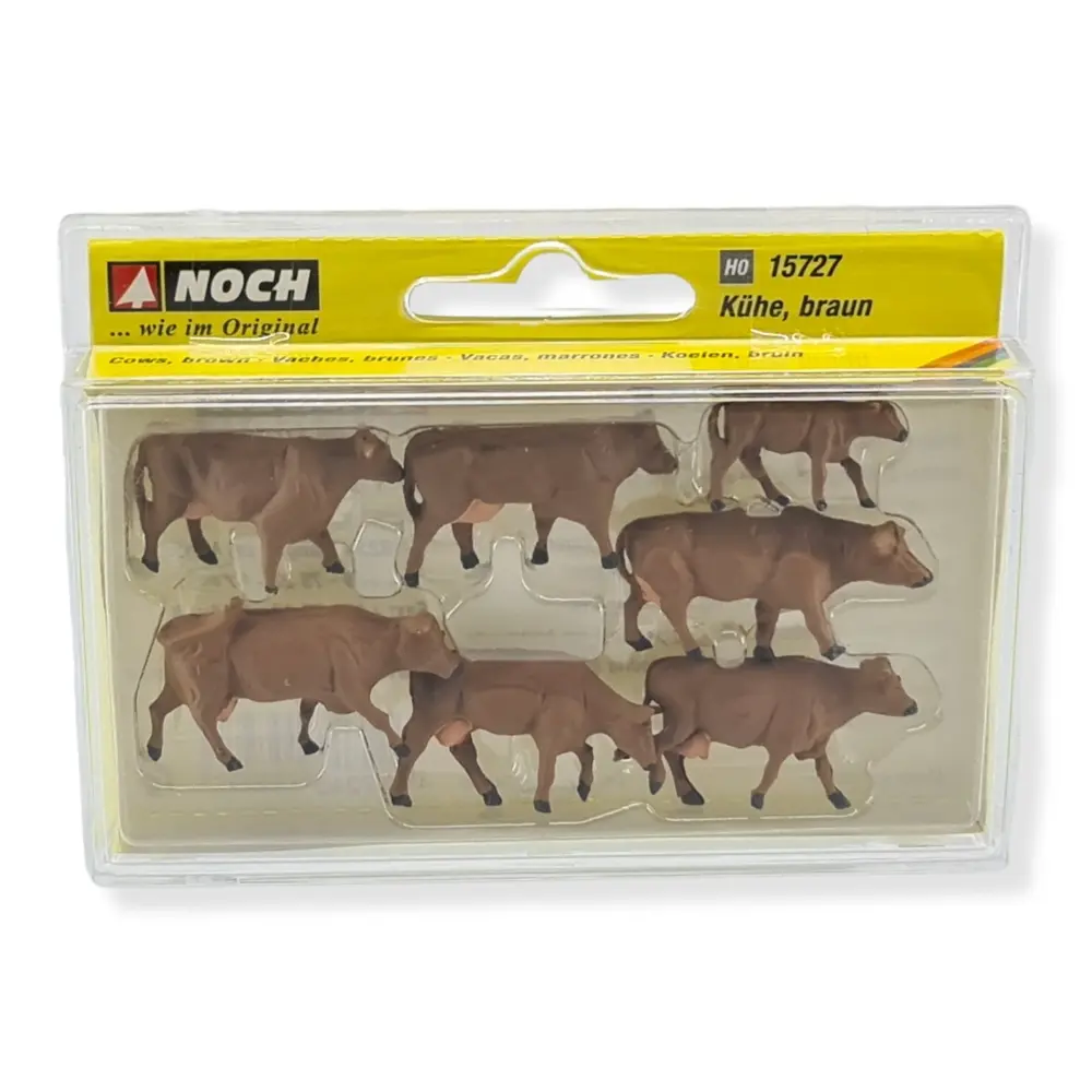 Lot de 6 vaches brunes et 1 veau - NOCH 15727 - HO 1/87 - 2