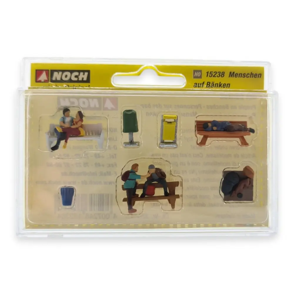 Personnages miniatures au parc, avec accessoires - Noch 15238 - HO 1/87 - 3