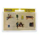 Personnages miniatures au parc, avec accessoires - Noch 15238 - HO 1/87 - 3