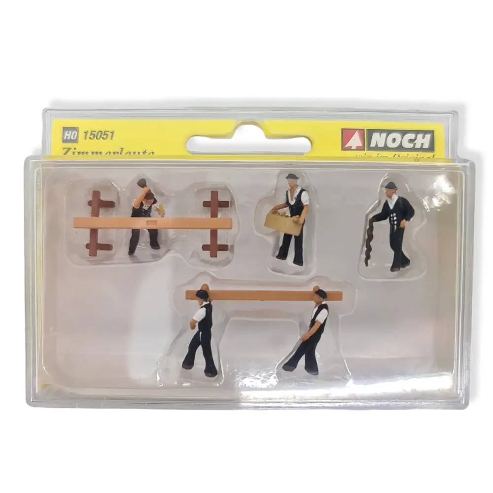 Lot de 5 charpentiers avec leurs accessoires  NOCH 15051 - HO 1/87 - 2