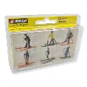 Lot de 6 skieurs adultes NOCH 15828 - HO 1/87 - 2