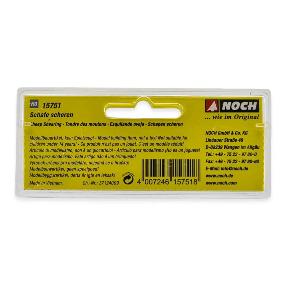 Pack de 4 personnages tondant 2 moutons NOCH 15751 - HO : 1/87ème - 4