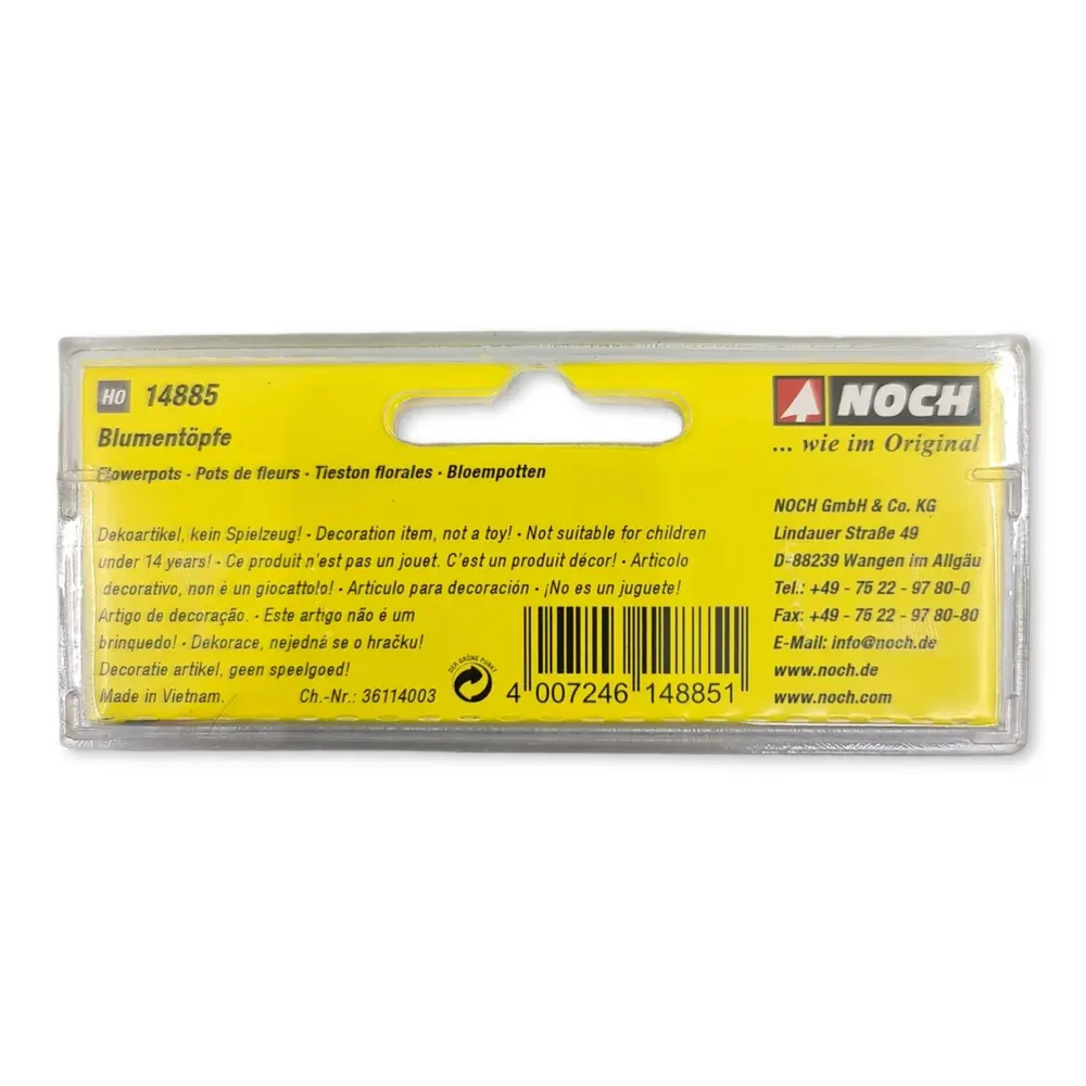 Pack de 27 pots et bacs à fleurs miniatures Noch 14885 - HO 1/87 - 3
