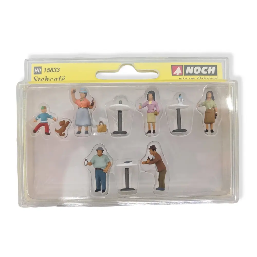 Lot de 6 personnages au café avec accessoires NOCH 15833 - HO 1/87 - 2