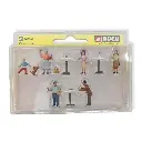 Lot de 6 personnages au café avec accessoires NOCH 15833 - HO 1/87 - 2